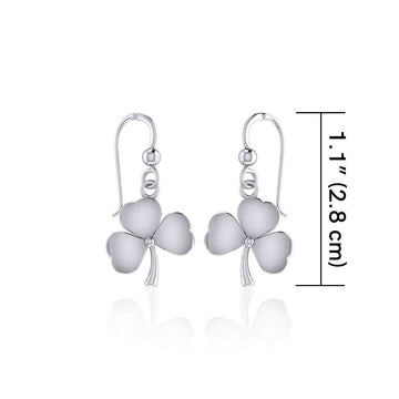 Celtic Shamrock Silver Earrings TE878 - Jewelry